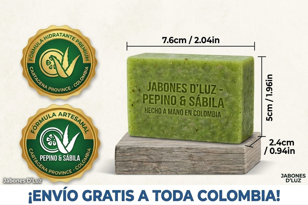 Jabón Artesanal de Pepino &amp; Sábila | Refrescancia y Calma Natural
