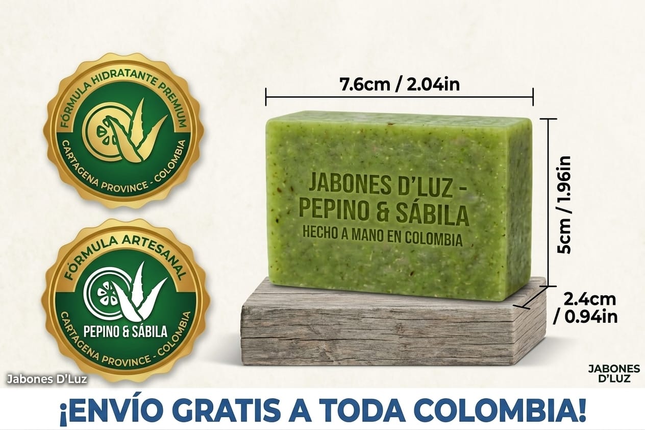 Jabón Artesanal de Pepino &amp; Sábila | Refrescancia y Calma Natural