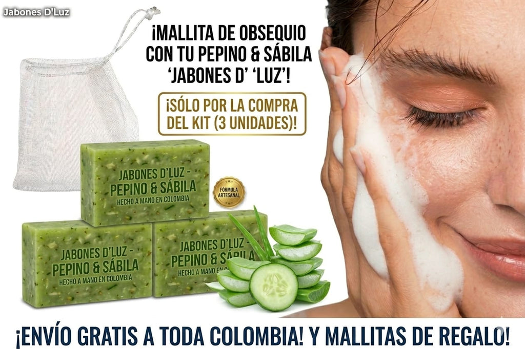 Jabón Artesanal de Pepino &amp; Sábila | Refrescancia y Calma Natural